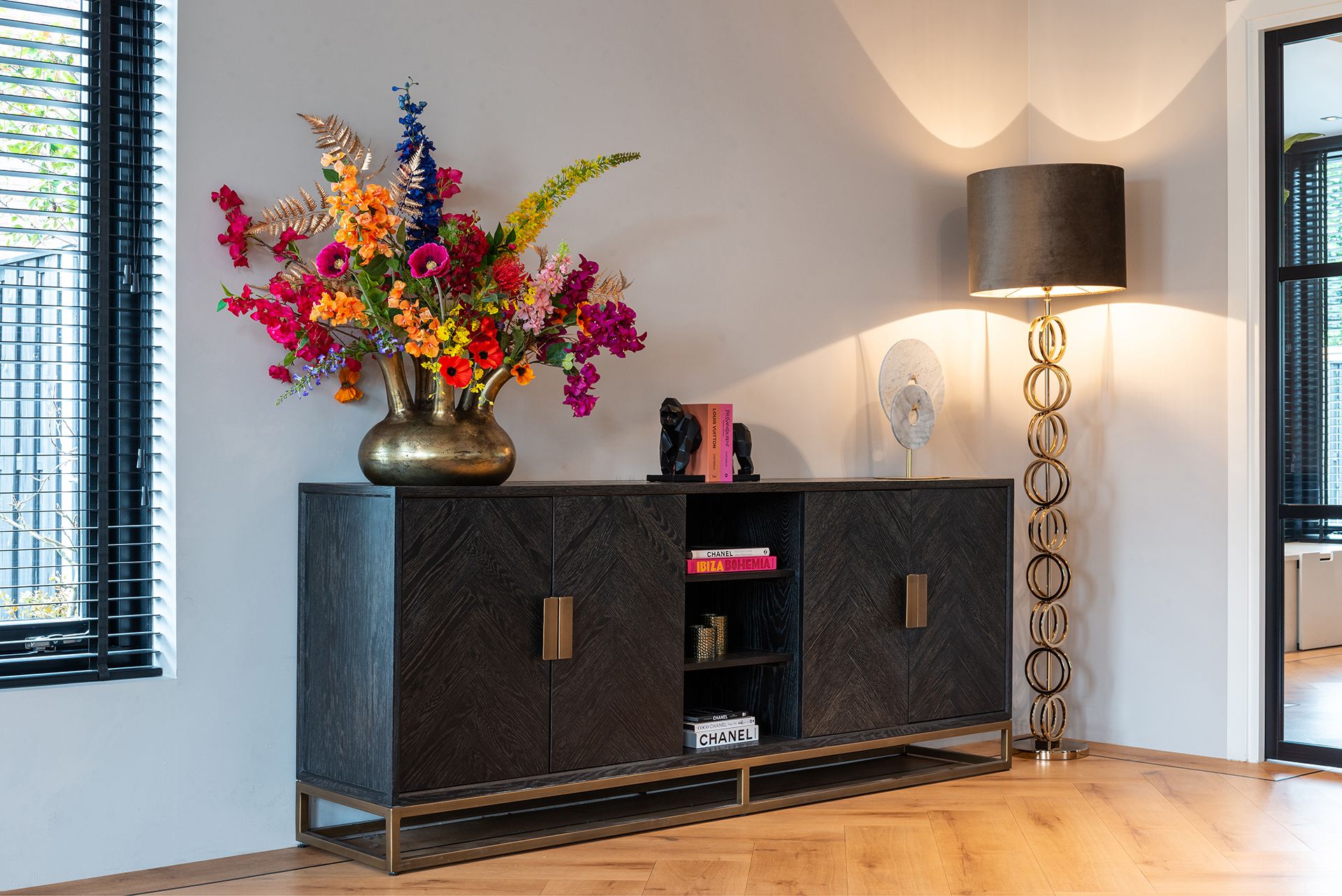 Dressoir 210693 Blackbone Brass B225 x D45 x H91 cm