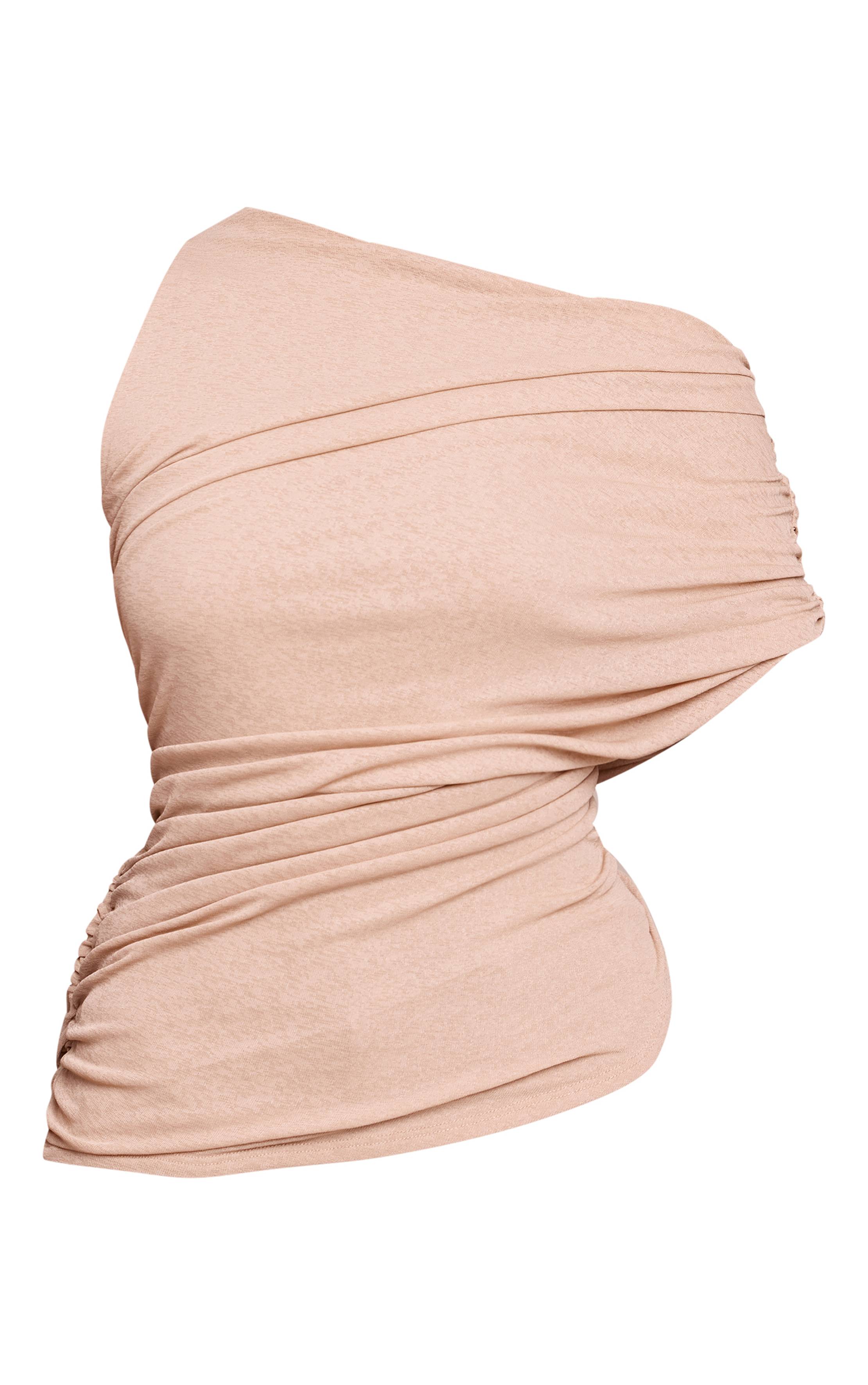 Gris Pierre Haut En Mesh Dévoré Double Couche Avec Détails Froncés Extrêmes