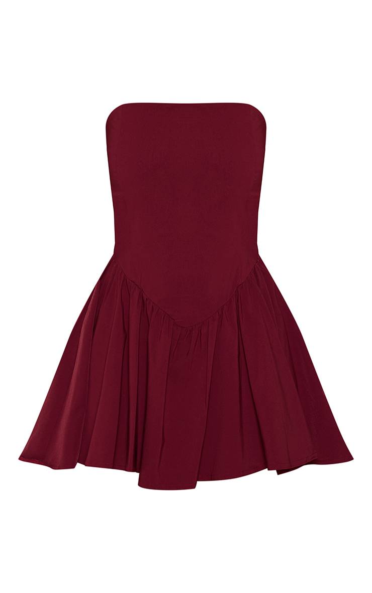 Rouge Robe Patineuse Mini Taille Cintrée En Tissu Extensible Shape