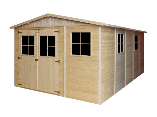 Abri de Jardin en Bois - H226x324x516 cm/15 m² - TIMBELA M337