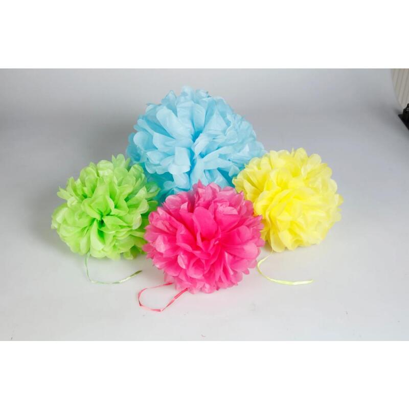 PAPIER DE SOIE, Set de 3 pompons à suspendre Ø30x1 et Ø40x2 - Violet