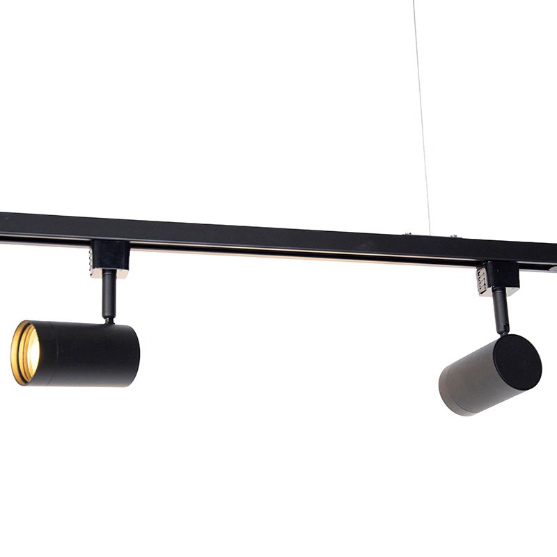 Modern hangend railsysteem met 5 spots zwart 1-fase  - Iconic Jeana