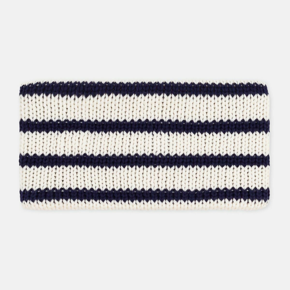 PETIT BATEAU<br>Cachecol listrado de tricô para bebê com forro de lã