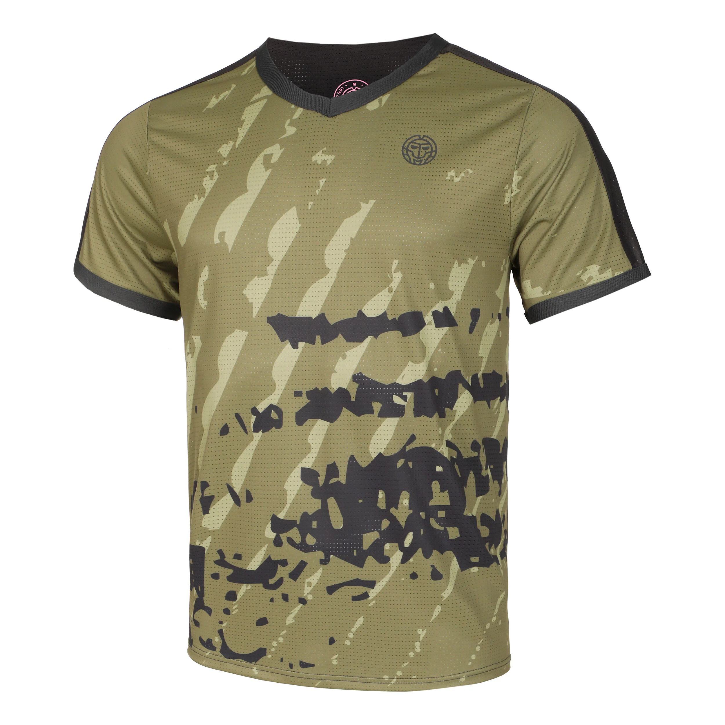 BIDI BADU Pure Wild V-Neck T-shirt Hommes - Vert Olive , Gris Foncé