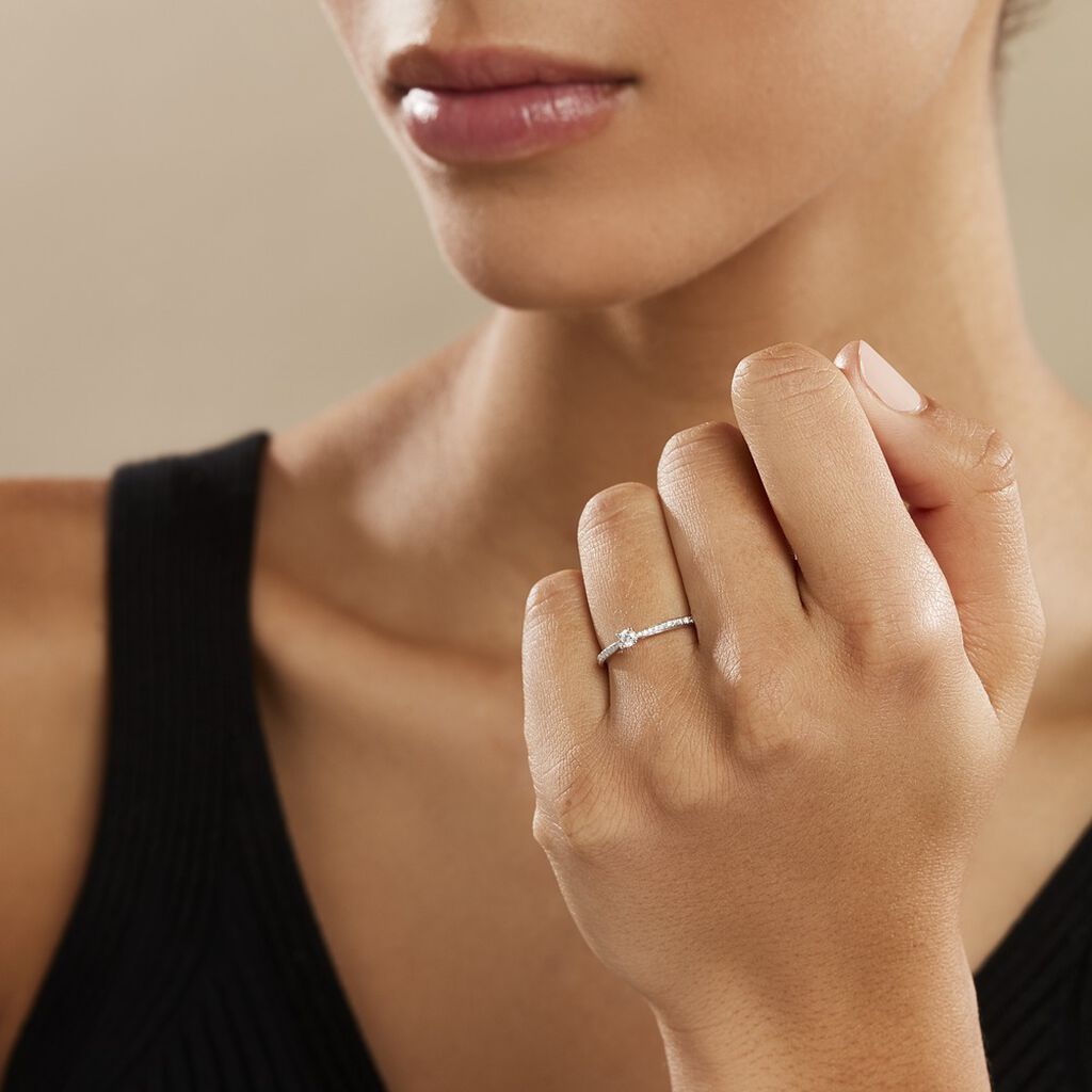 Bague Solitaire Hemera Or Blanc Diamant