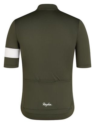 Maillot manches courtes Rapha Core Jersey Vert/Blanc Homme