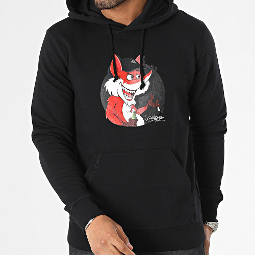 Sweat Capuche Renard Noir