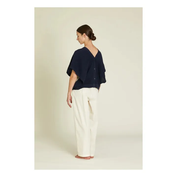 Black Crane Top Origami Lin | Bleu marine