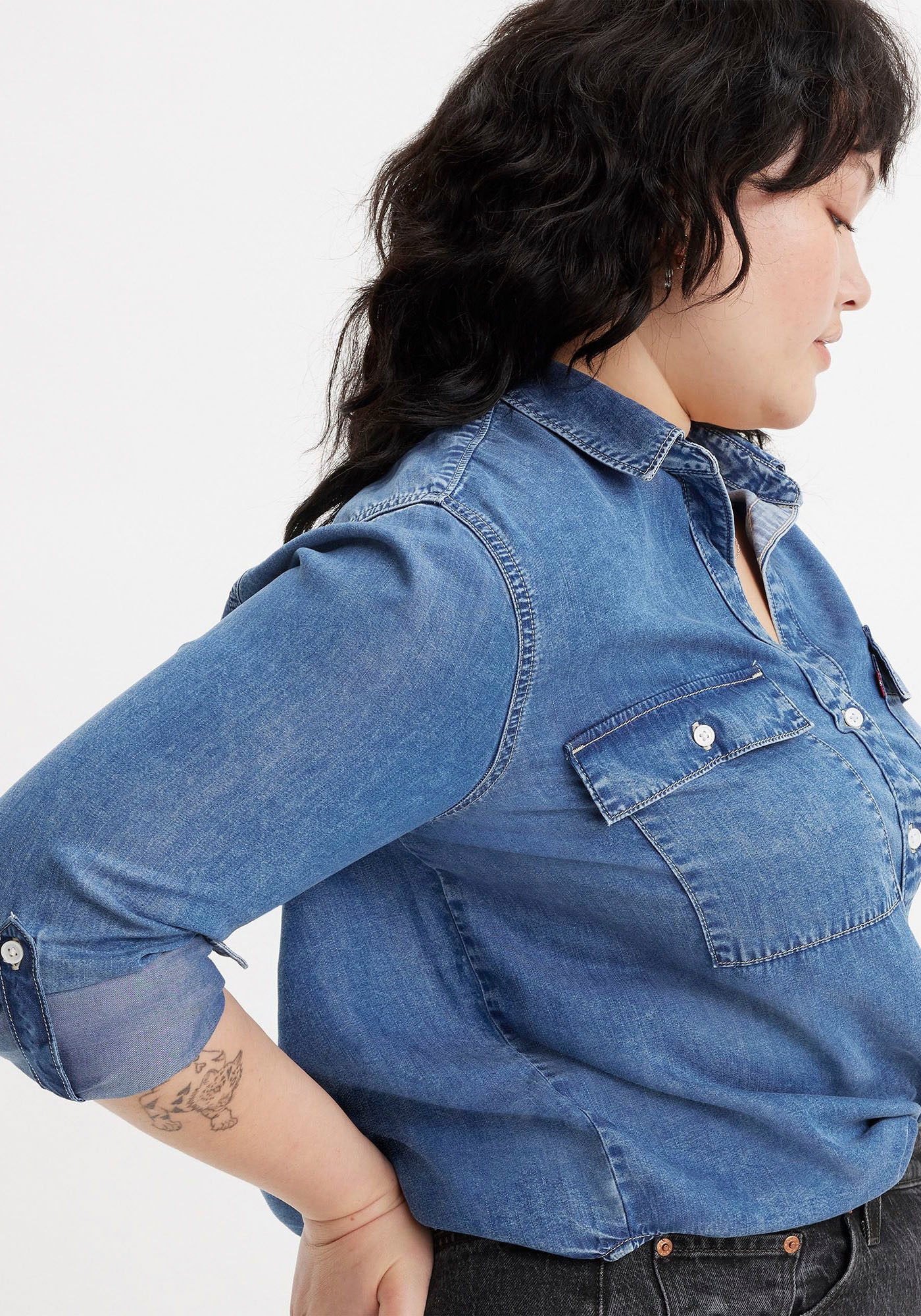Levi's® Plus Jeansbluse »DOREEN UTILITY« mit Taschen