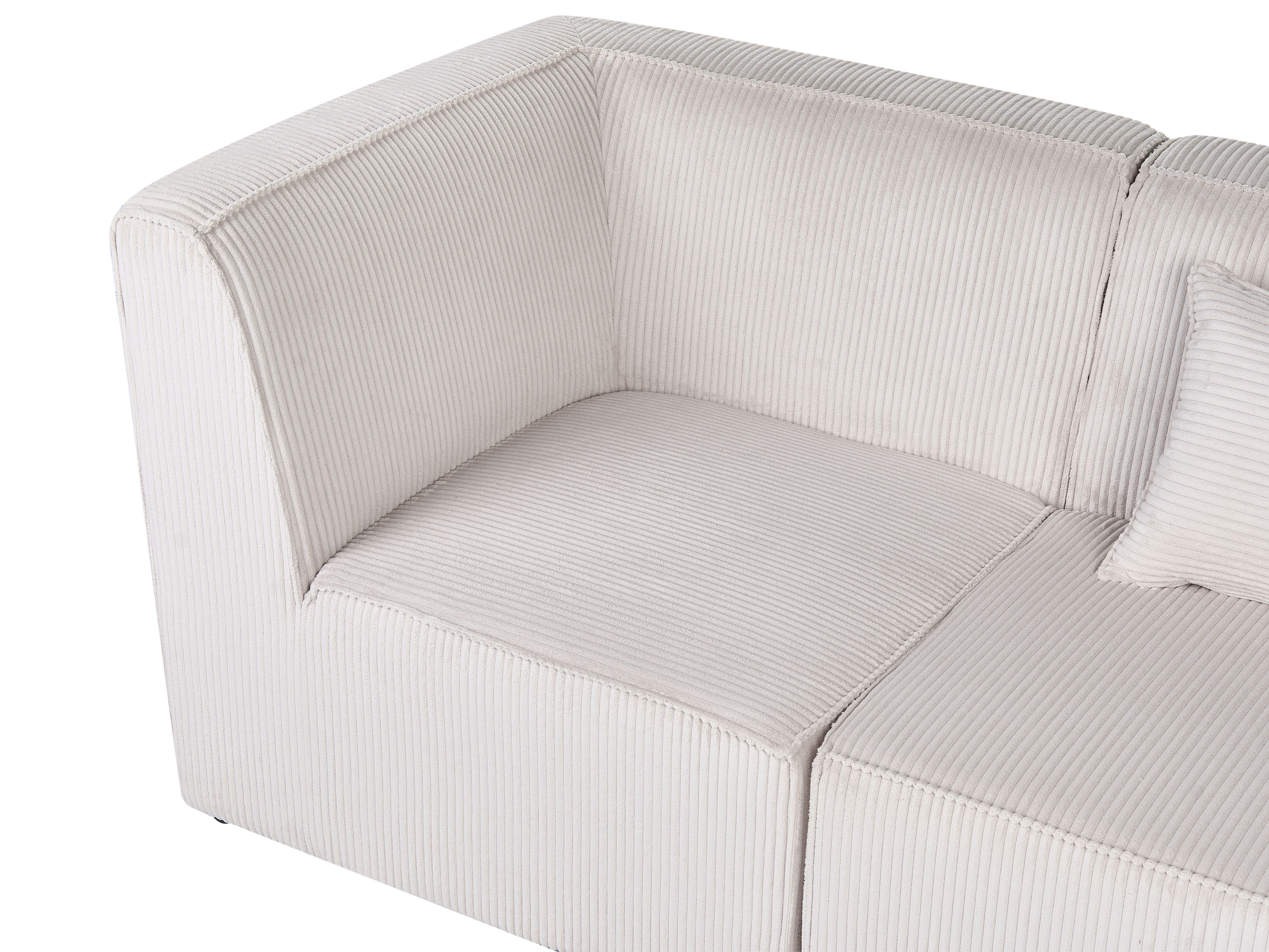 Modulaire hoekbank 4-zits LEMVIG Corduroy Beige rechtszijdig