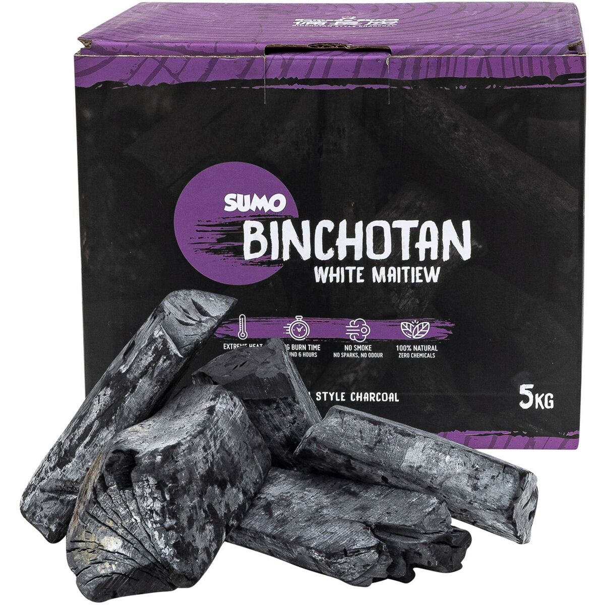 Binchotan Hvit Maitiew kull 5 kg