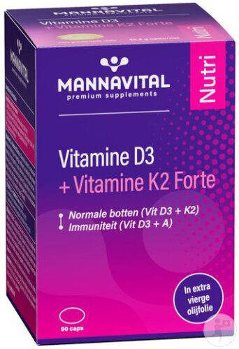 Mannavital Vitamine D3 + K2 Forte 90 Gélules