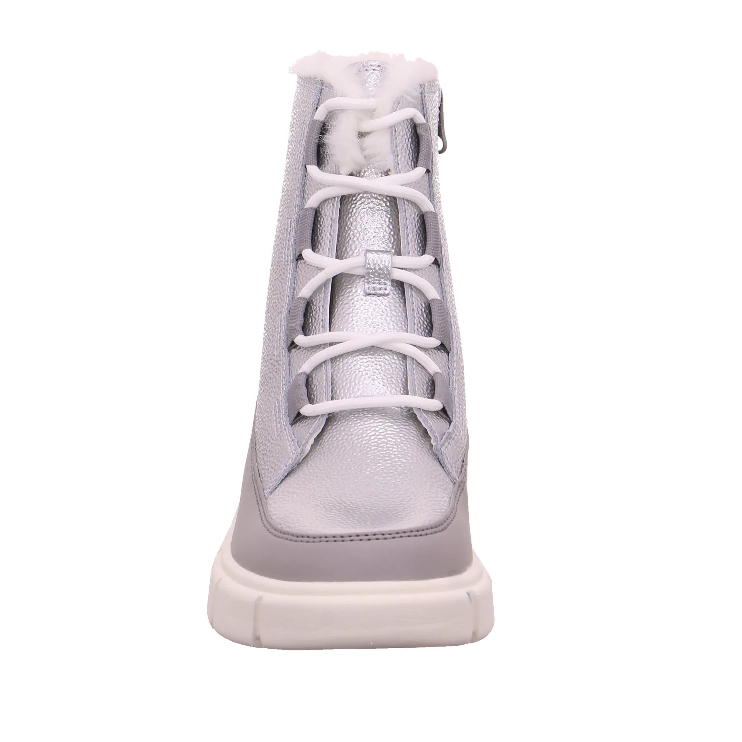 SOREL Mädchen-Winter-Bottine Silber Leder  Schneestiefel