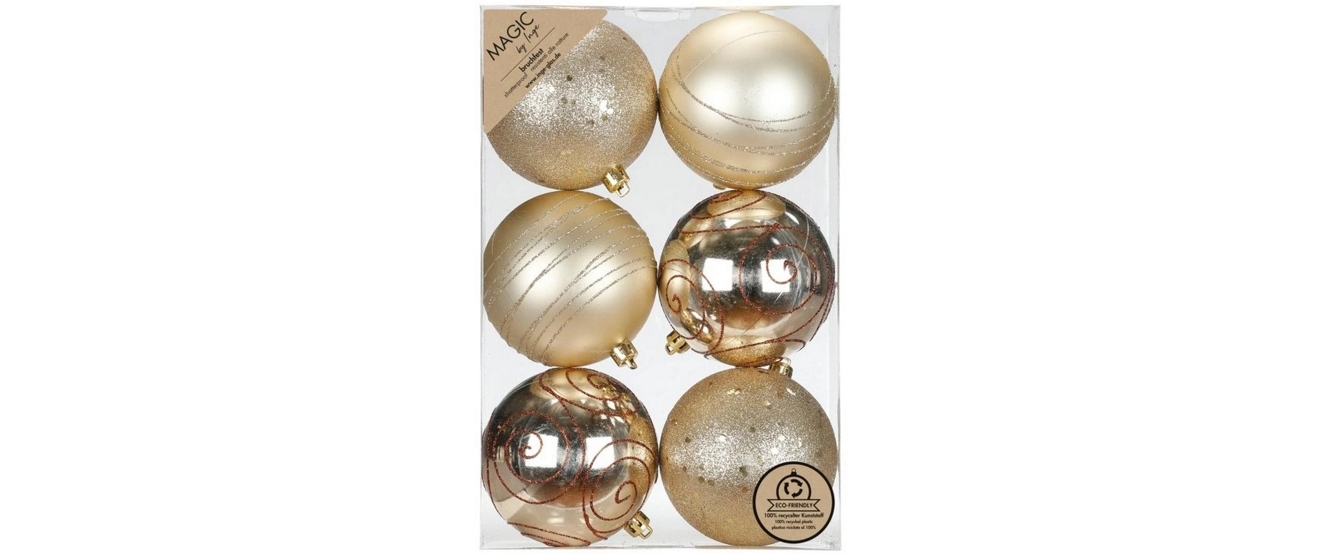 Weihnachtskugel 6 Stück, GoldChristbaumschmuck