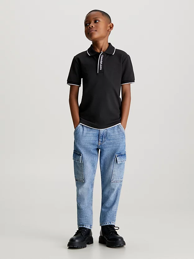 Camisa polo com gola com logotipo