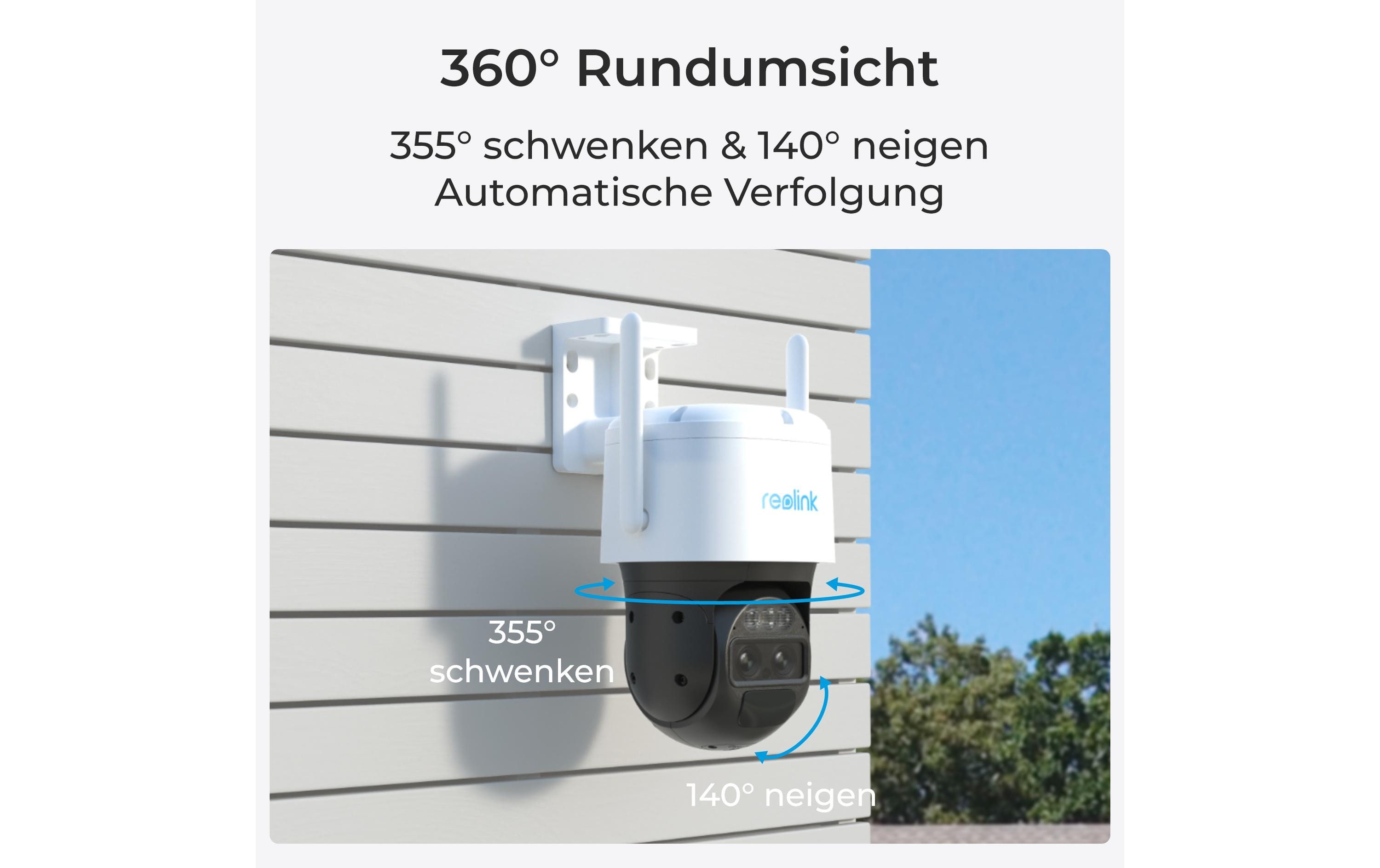 4G/LTE-Kamera Trackmix G770 inkl. Solarpanel<br>4G Dual-Objektiv-Kamera mit Auto-Zoom und -Tracking