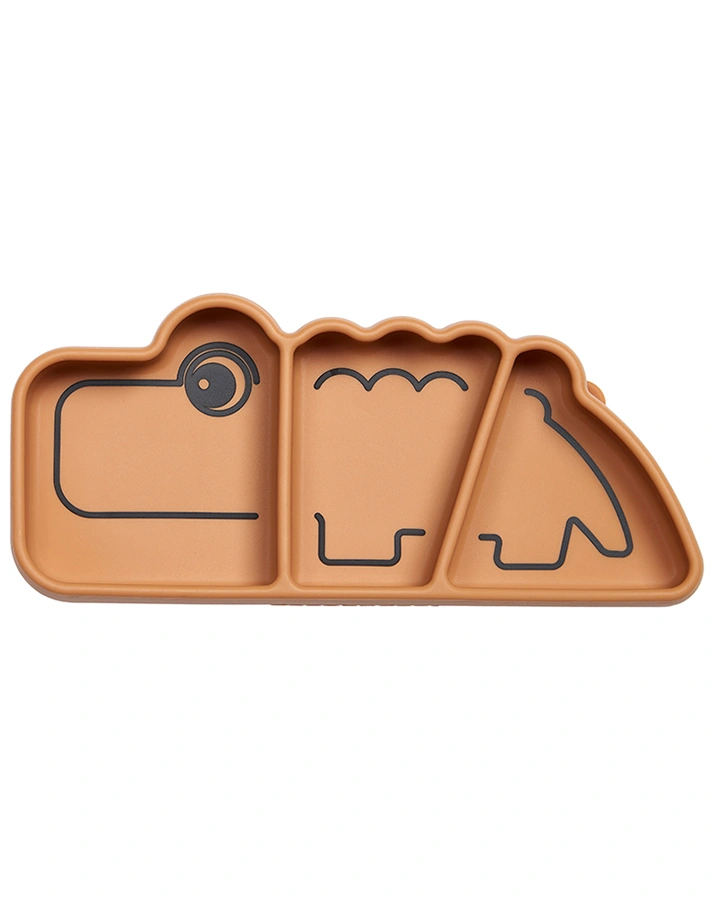 Silikon-Snackschale STICK&STAY – CROCO in braun