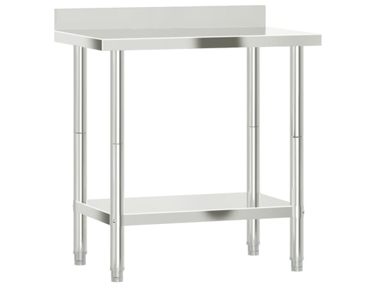 VIDAXL - Mobilier de cuisine Table de travail de cuisine avec dosseret 82,5x55x93 cm inox