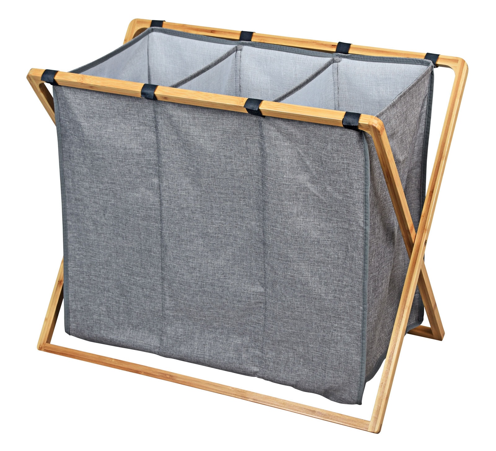Wäschekorb Caddy Braun/Grau 67x57x38 cm