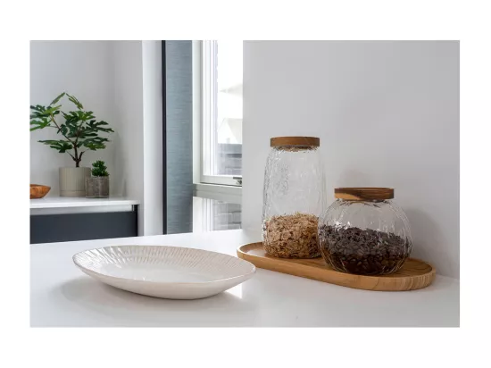 Figueira plat 30x20x4cm blanc.