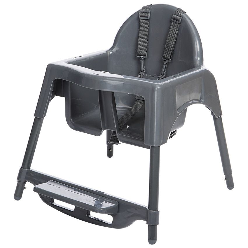 Chaise-haute fixe 2 en 1 Capucine grise - Ecru