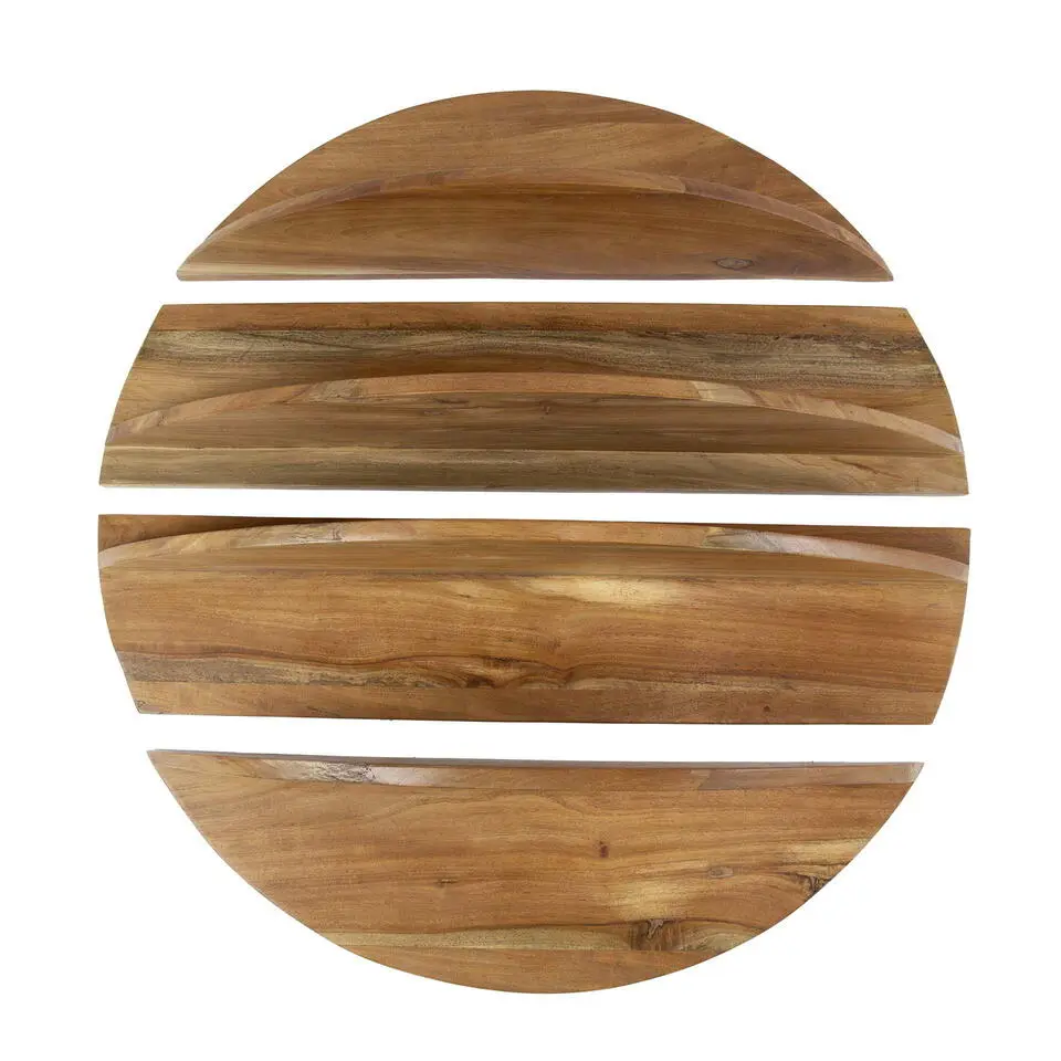 Wandschap - 4-Delig Rond - Hout - Naturel - Margosa