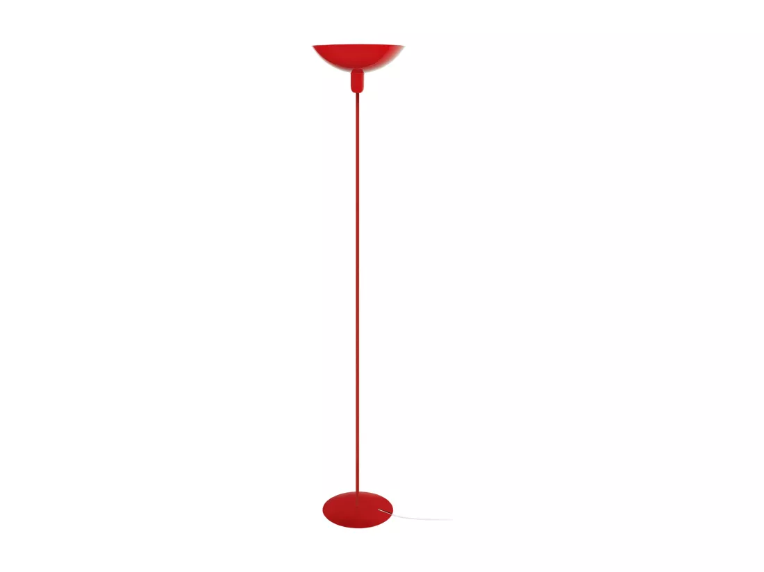 Lampadaire tube métal rouge 181 cm.