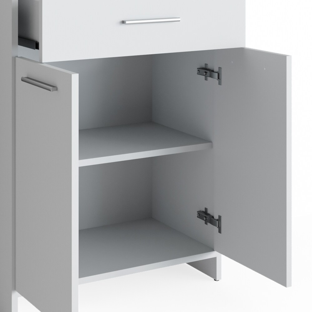VICCO Badschrank KIKO 80 x 60 cm Weiß - Midischrank Bad Schrank Regal Badregal
