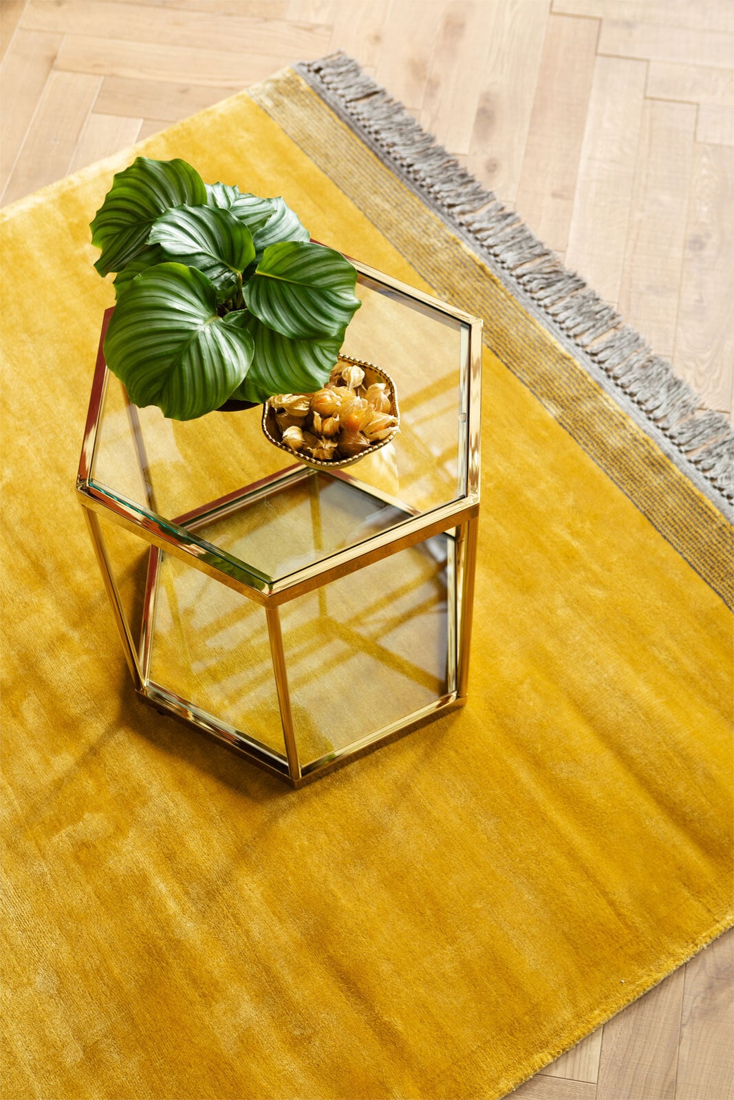 KARE DESIGN Beistelltisch COMB 55 cm goldfarbig
