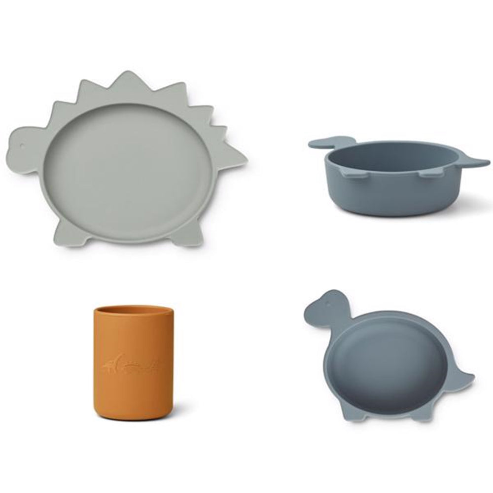 Cyrus Silicone Junior Set Dino Blue Multi Mix