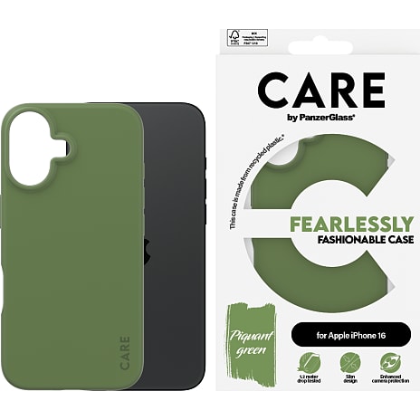 CARE by PanzerGlass iPhone 16 cover - grøn