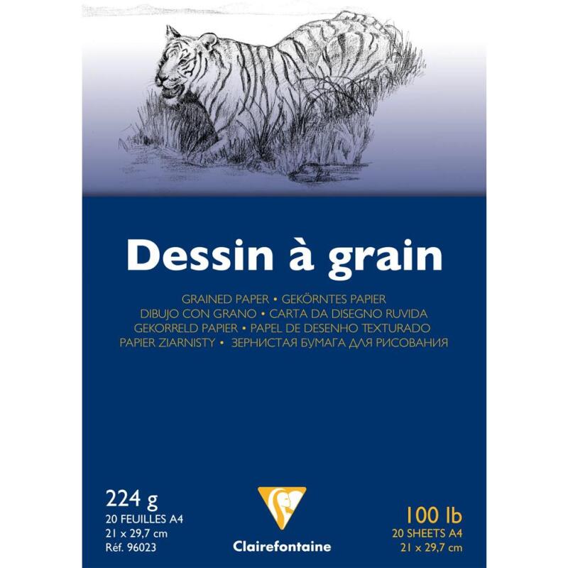 Dessin à Grain bloc collé 20F A4 224g