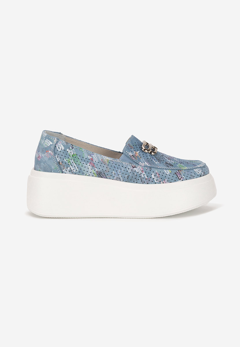 Mocassins femme en cuir bleus Brinleya
