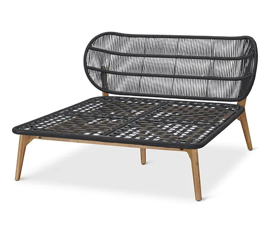 Daybed mit Kopfteil mit Textilgeflecht