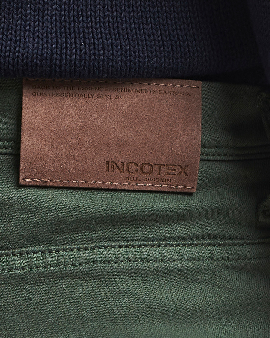 Incotex 5-Pocket Cotton Stretch Pants Dark Green