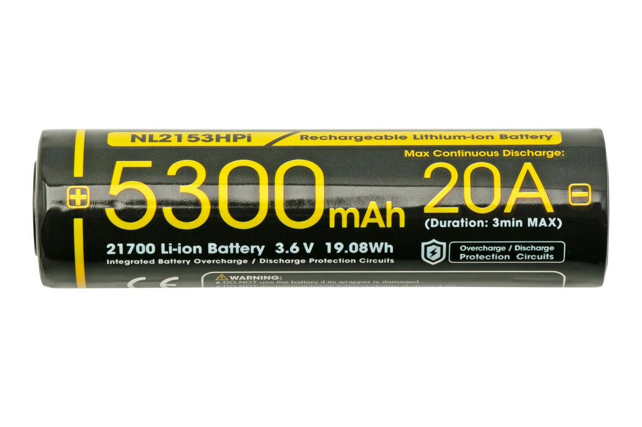 Nitecore NL2153HPi High Drain oplaadbare 21700 Li-ion accu, 5300 mAh