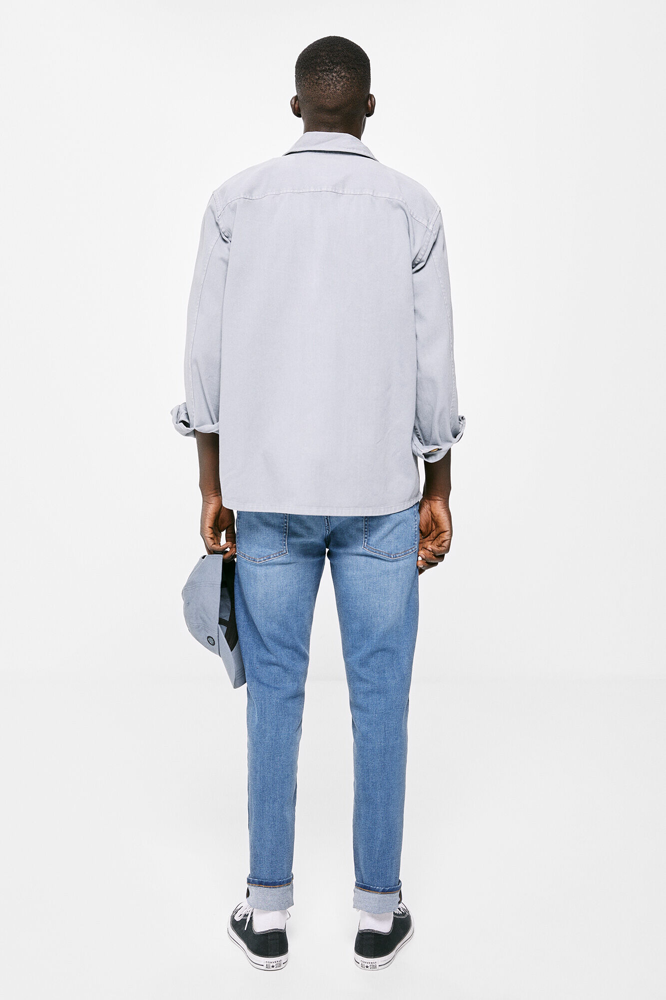 Calça jeans skinny de lavagem média - azul médio