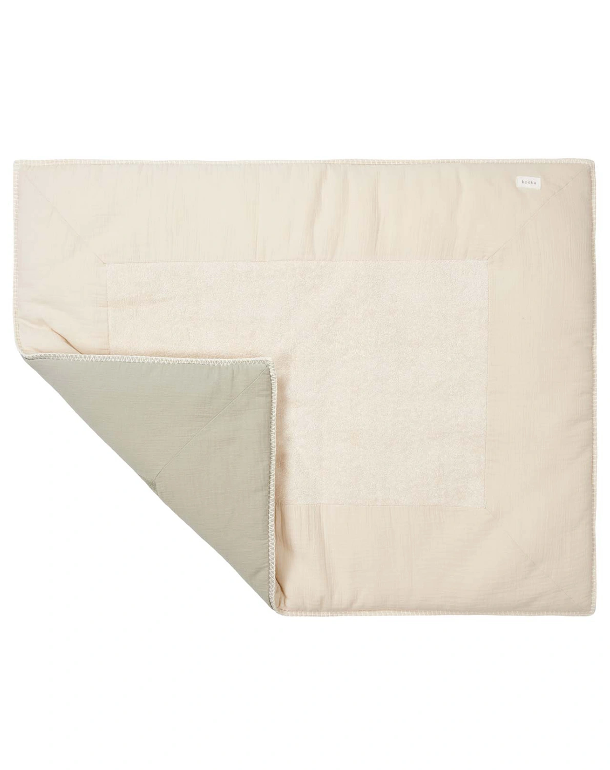 Krabbeldecke FARO (75x95) in warm white/sage