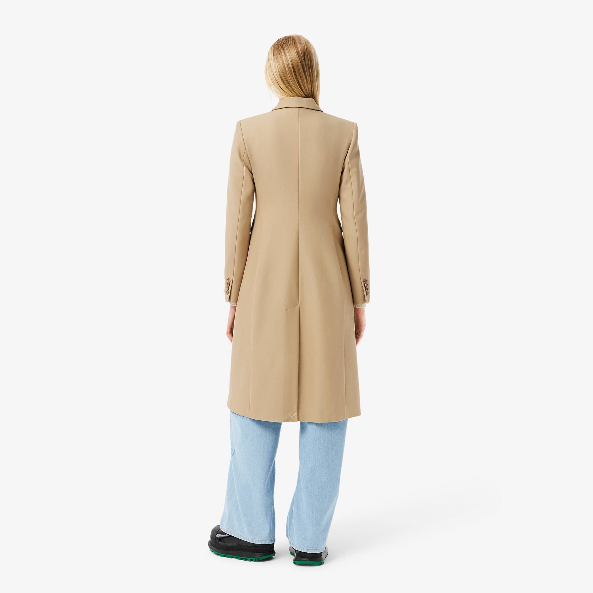Manteau cintré en twill Défilé AH24 Beige