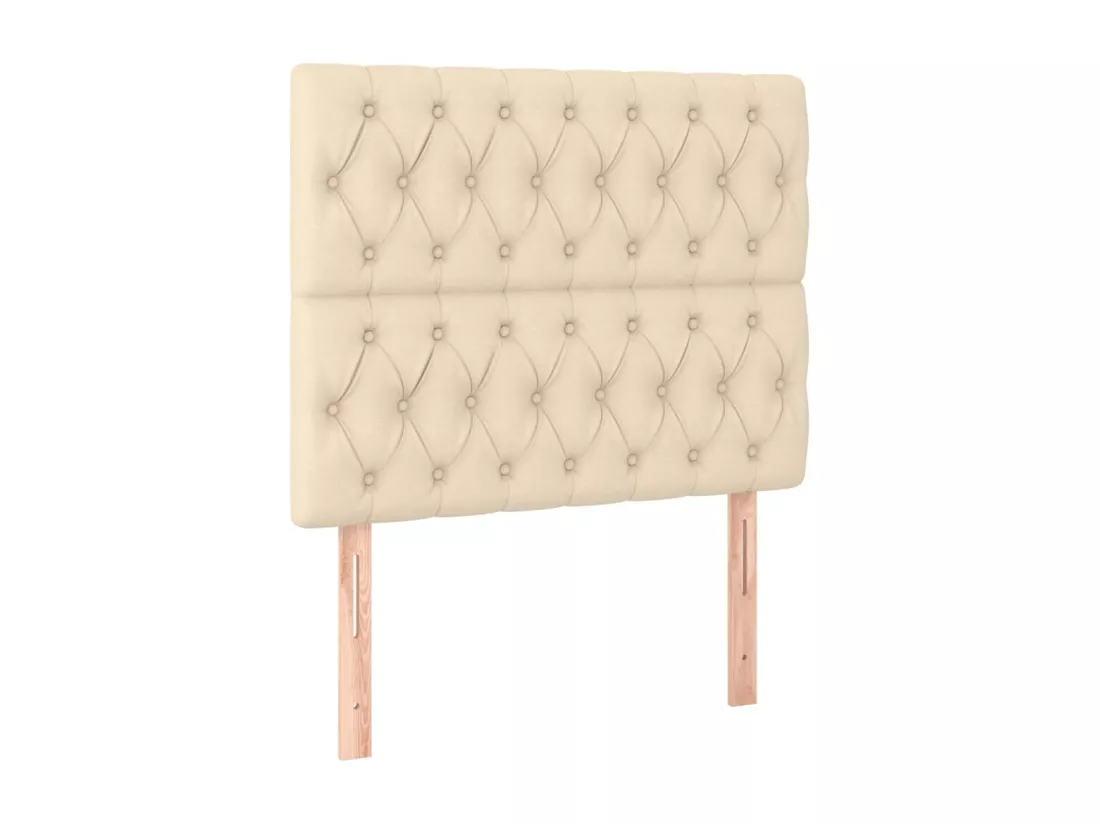 Sommier tapissier avec matelas et LED Crème 90x190 cm Tissu