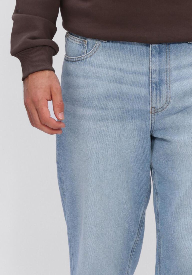 blauwe les deux straight leg jeans ryder washed denim jeans