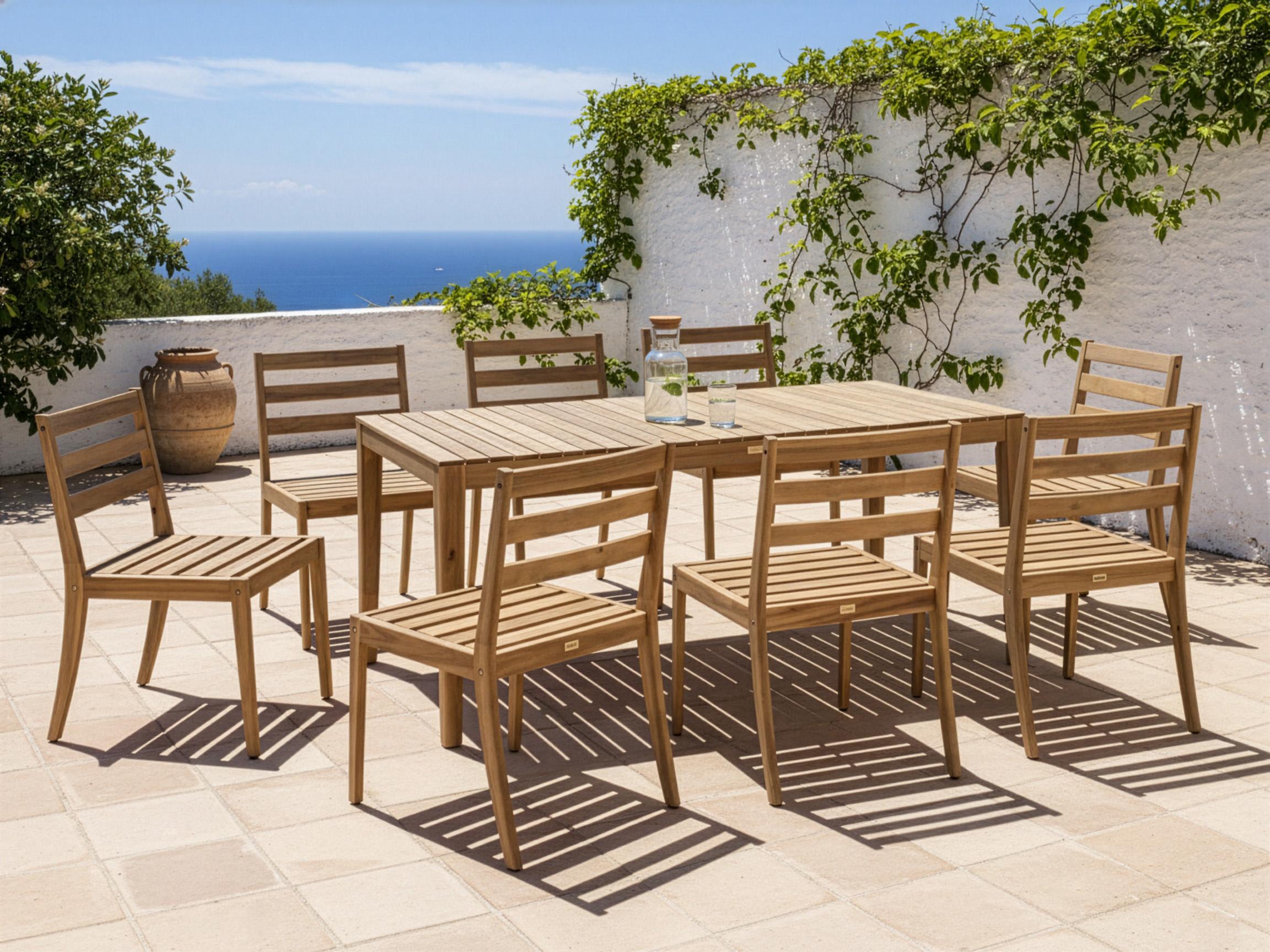 Tuin eettafel CHIOGGIA 90 cm 180 cm Gecertificeerd acaciahout Lichtbruin