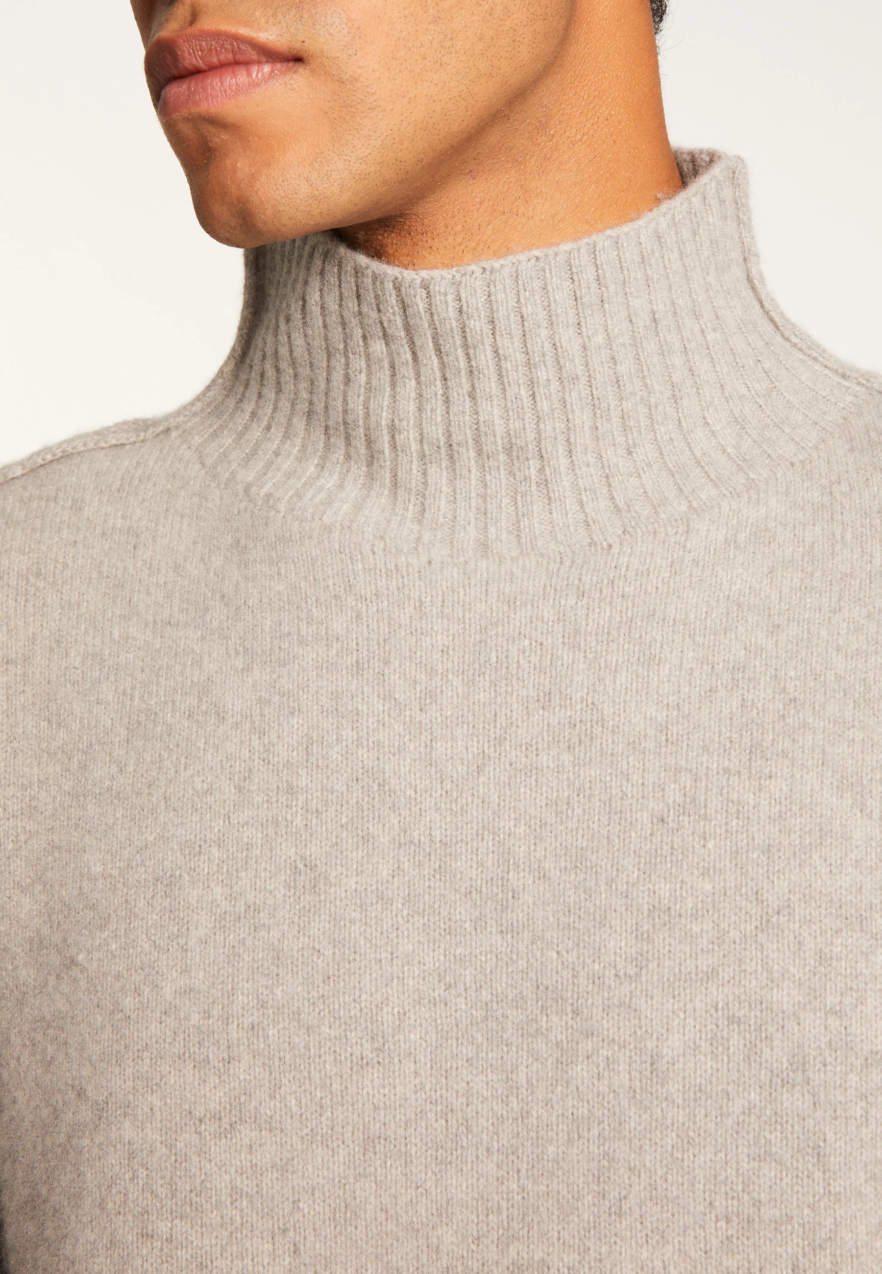 TIAGO - Pull col montant en cachemire mélangé | Gris
