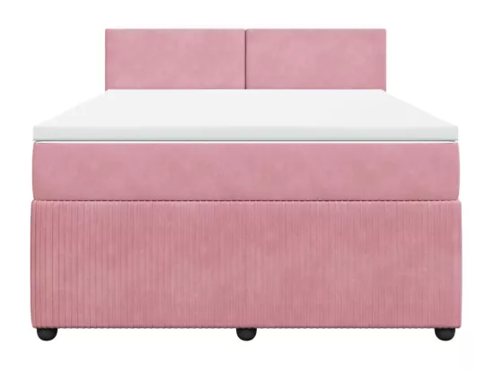 Sommier à lattes de lit avec matelas Rose 160x200 cm Velours