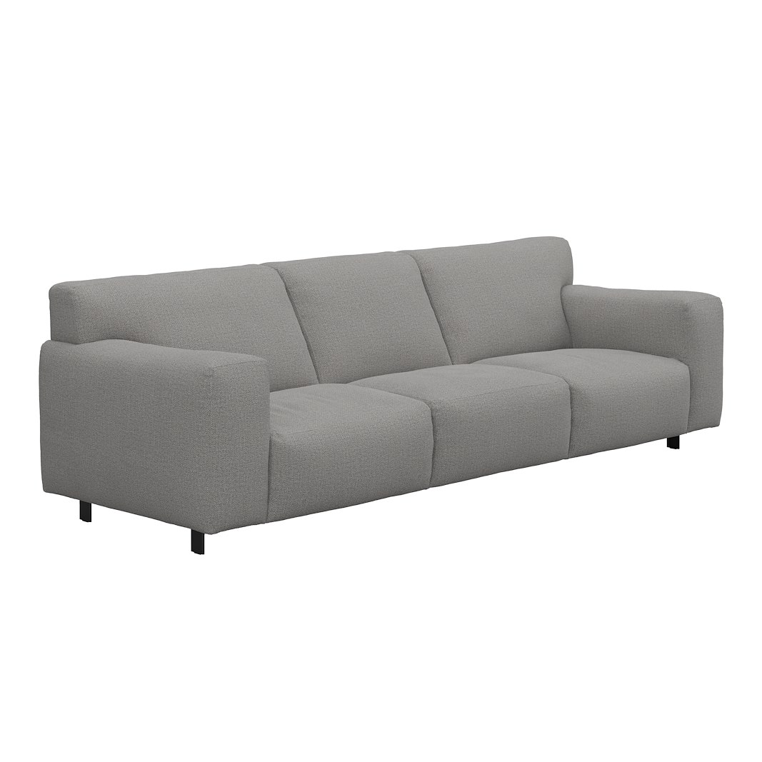 Vesta 4-seter I Tekstil Marsel Light grey, standardsøm, sort metallben 10 cm, Comfort CM
