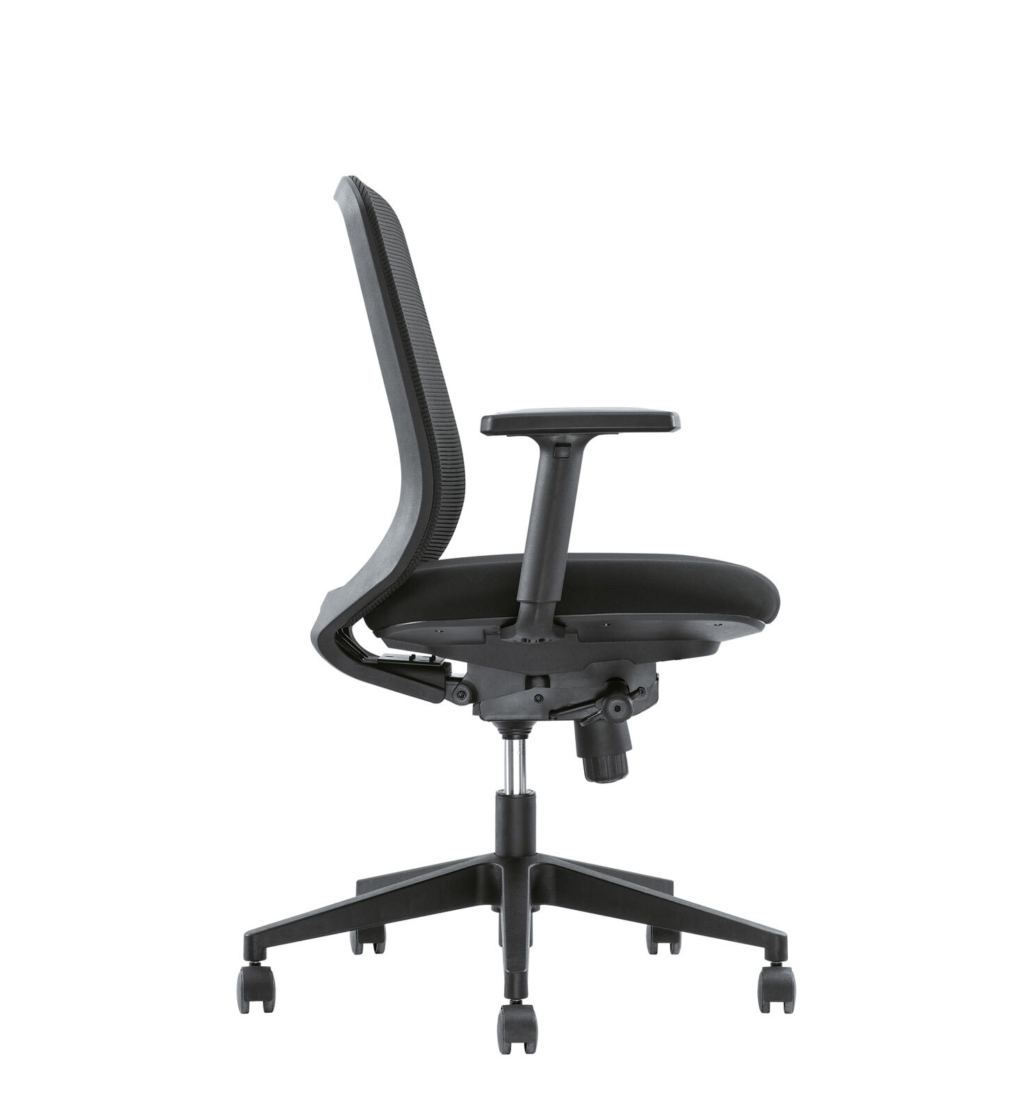 Drehstuhl Orco Mischgewebe Schwarz/Gestell Schwarz 66,5x100-107x60 cm