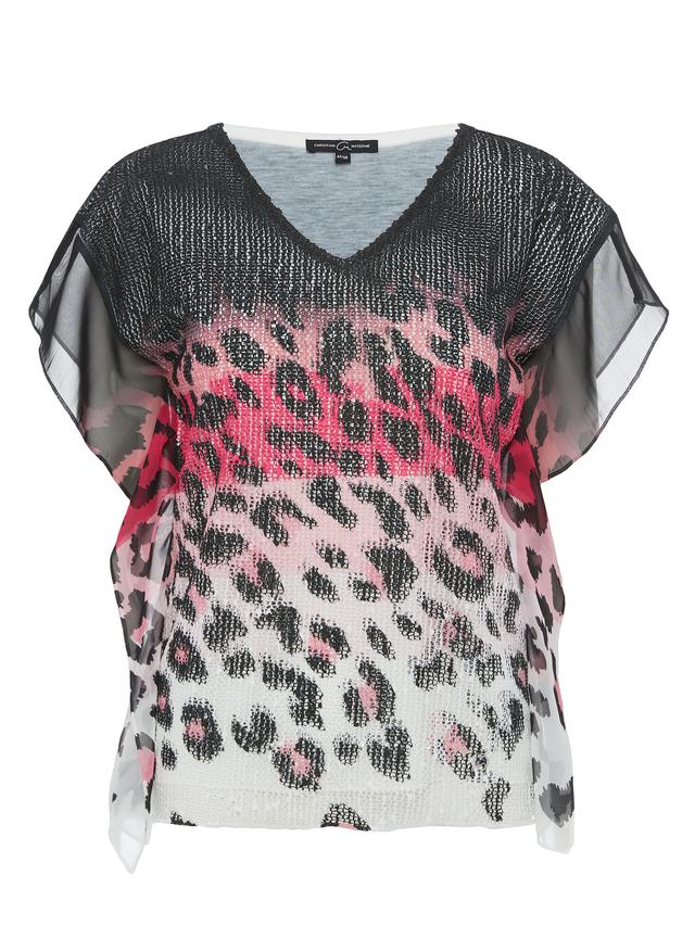Blusenshirt Abstrakter Leo-Print