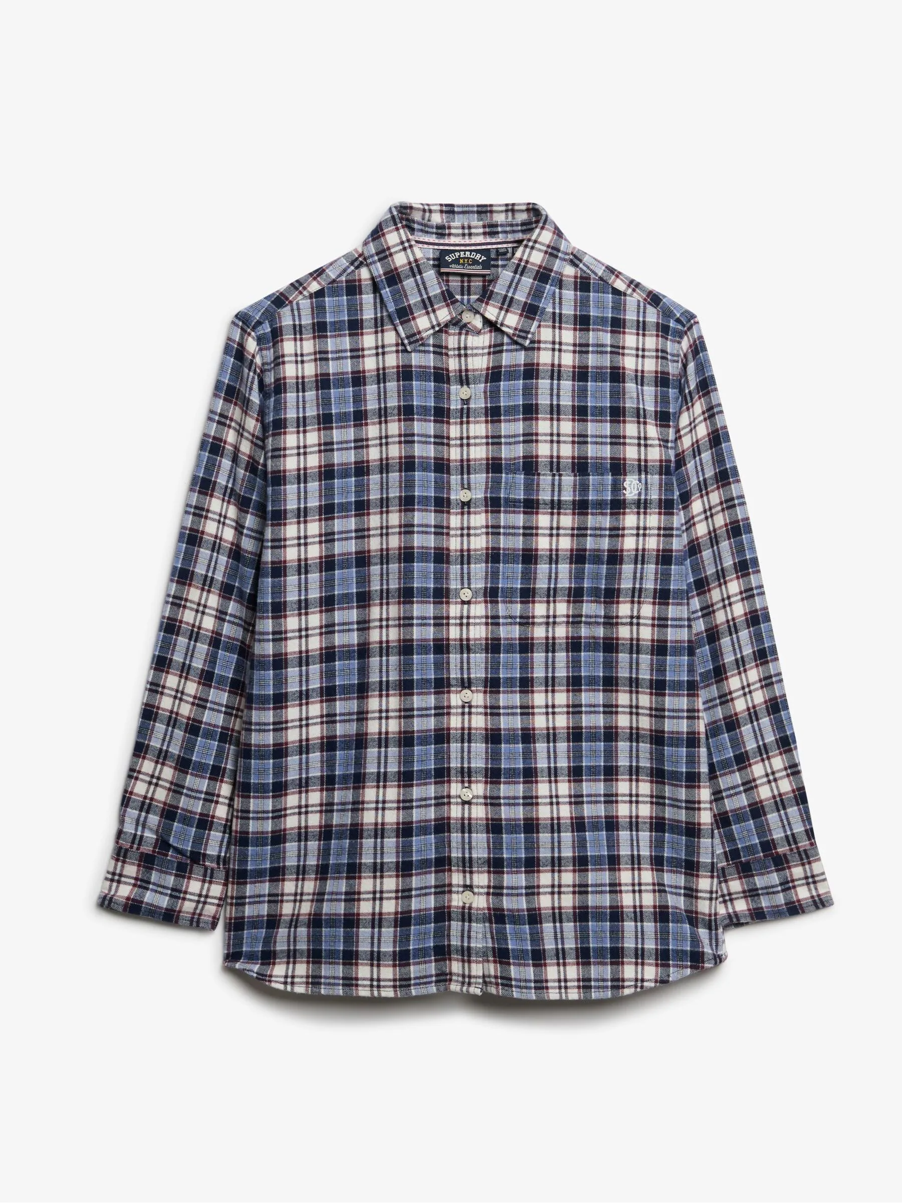 Blauw - Superdry Check Flannel Boyfriend Shirt