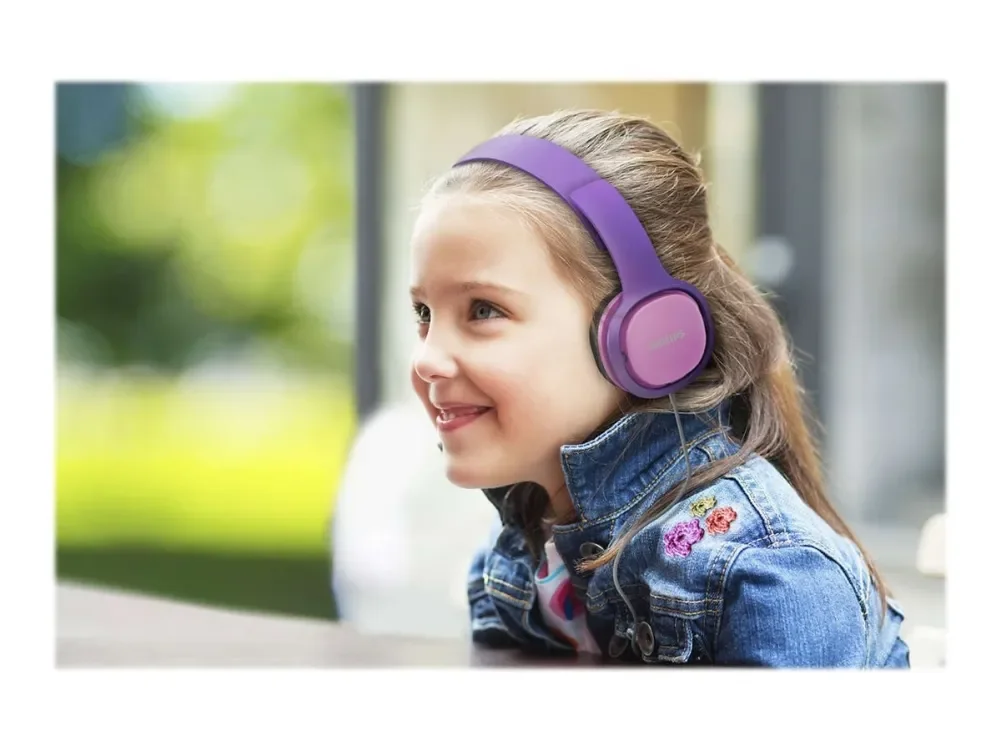 Philips - SHK2000PK/00 Kablede On-Ear Høretelefoner til Børn - Pink/Lilla