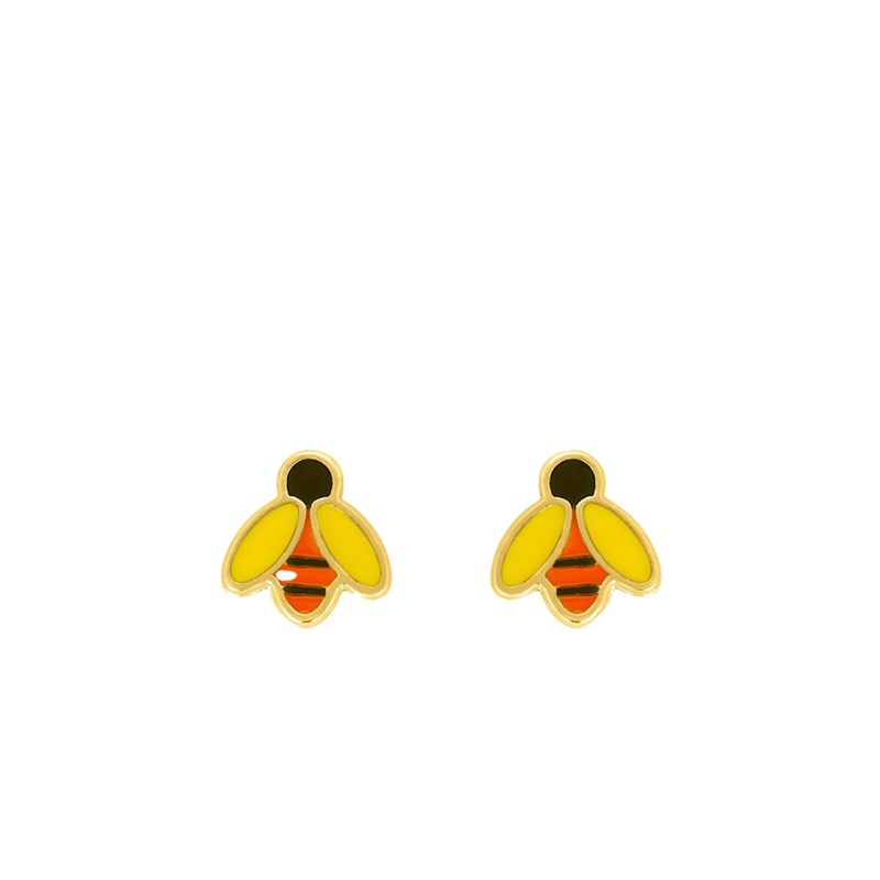Boucles d'oreilles enfant - Or 18 Carats - Abeille